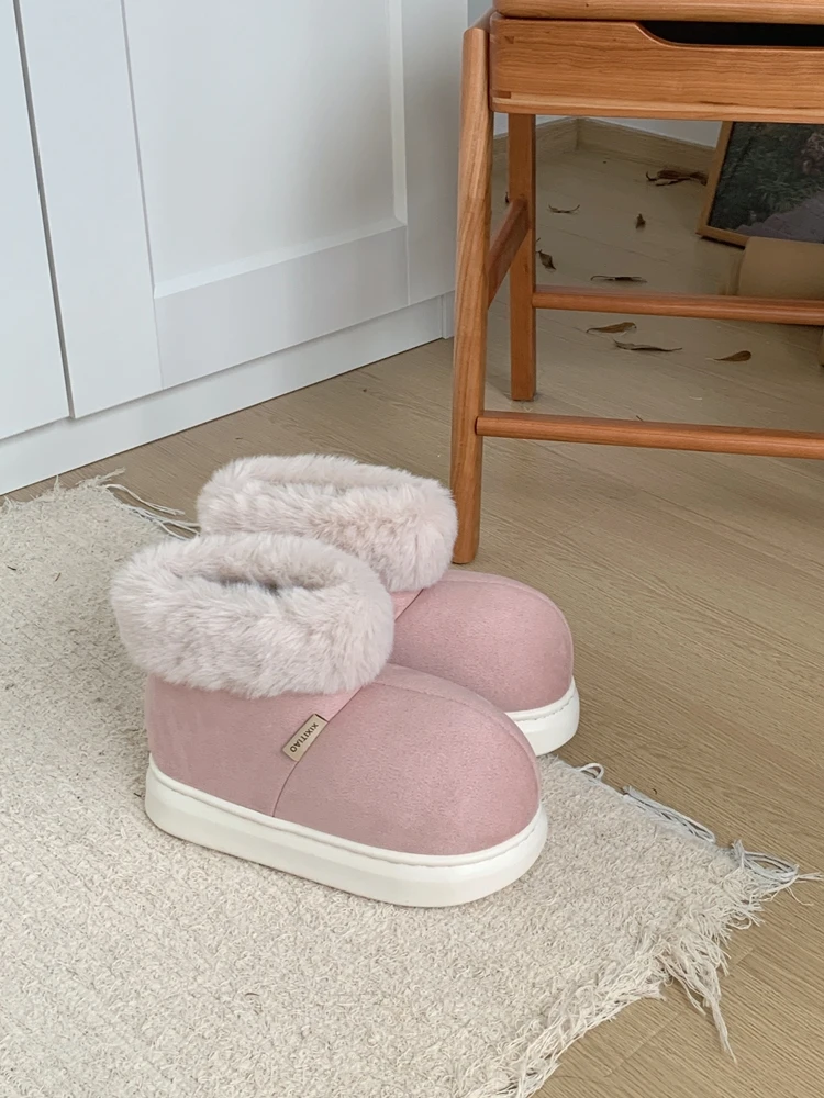 Parent-child Warm Plush Thick Snow Boots For Women's Man Ankle Boots Outerwear Versatile New Winter Cotton Household Shoes