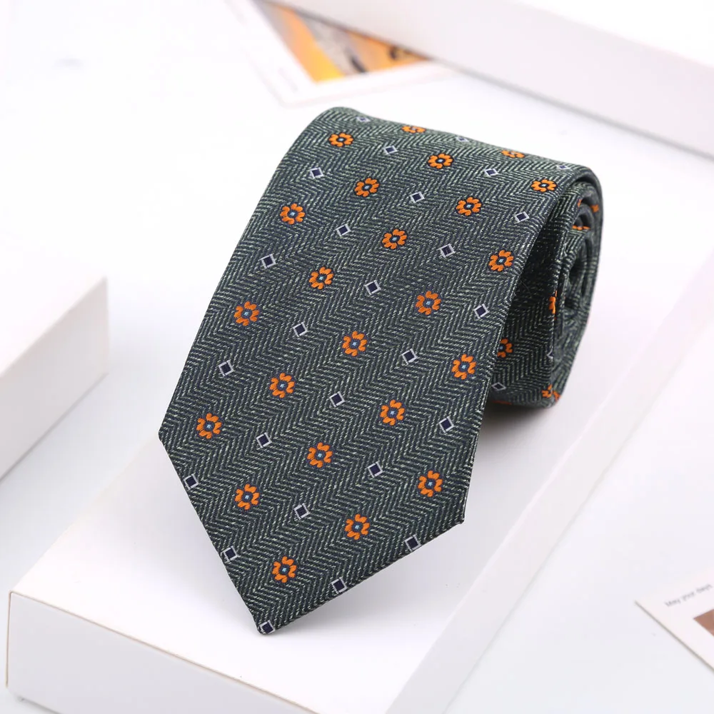 Luxuriöse florale Paisley-Krawatten (7-8 cm) für Herren, trendige Herren-Krawatte in Dunkelgrün und Rot, für Hochzeit, Business, Party, Accessoires, Geschenk – Detail 9