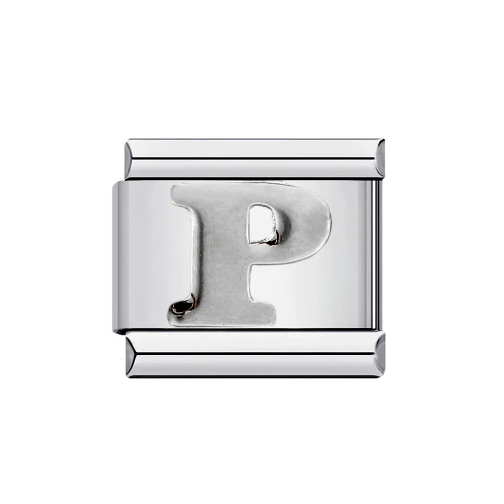 Silver 26-Letter A-Z Custom Charm Bracelet in Italian Stainless Steel