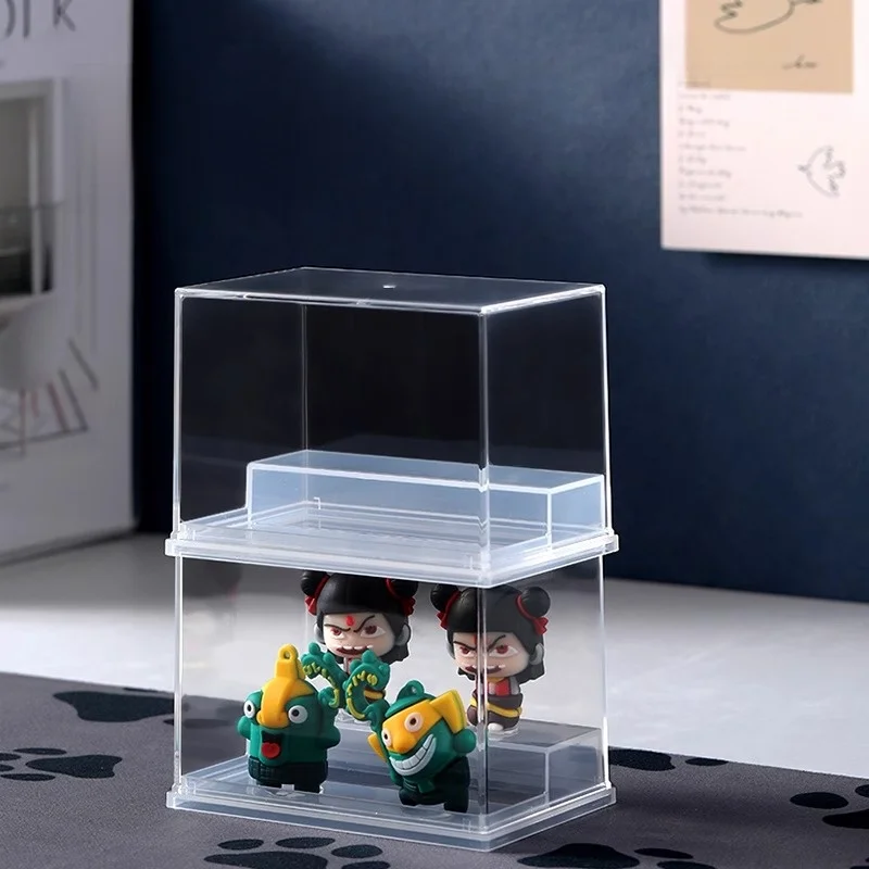 Beeple Storage Box Keychain Display Stand Toy Storage Organizer Plastic Flip Cover Sle Desktop Anime Figurine Display Ra