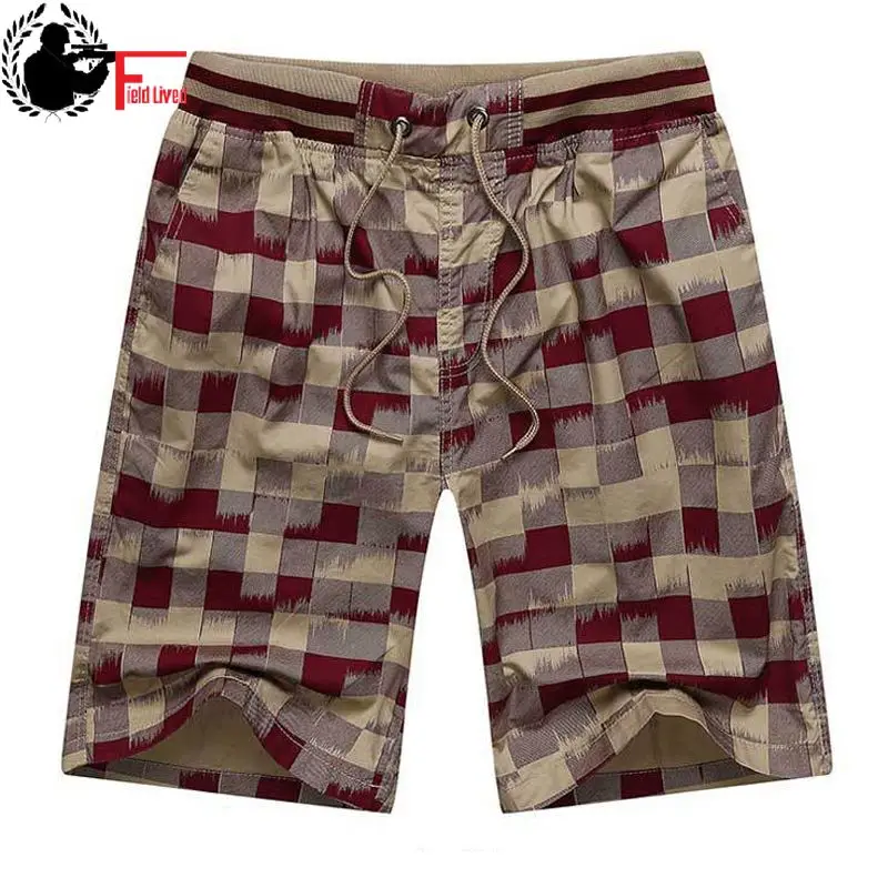 Hot Summer Men Plaid Shorts Classic Design Cotton Casual Beach Short Pants Famous Shorts Plus Size