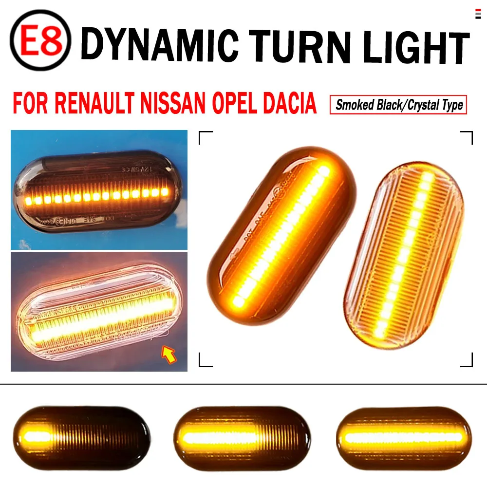 Dinamik LED Yan Işaretleyici Renault Clio Afic Kangoo Dacia Için Sinyal Işıkla