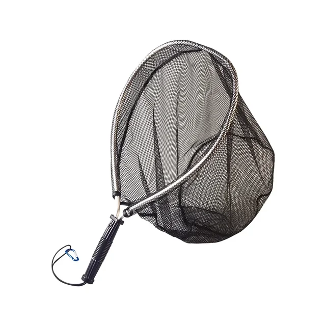 1/2pcs Fly Fishing Net Folding Dip Net Outdoor Fishing Rubber Non-slip Aluminum Alloy Pole Handle Large Catching Fish Mesh 4