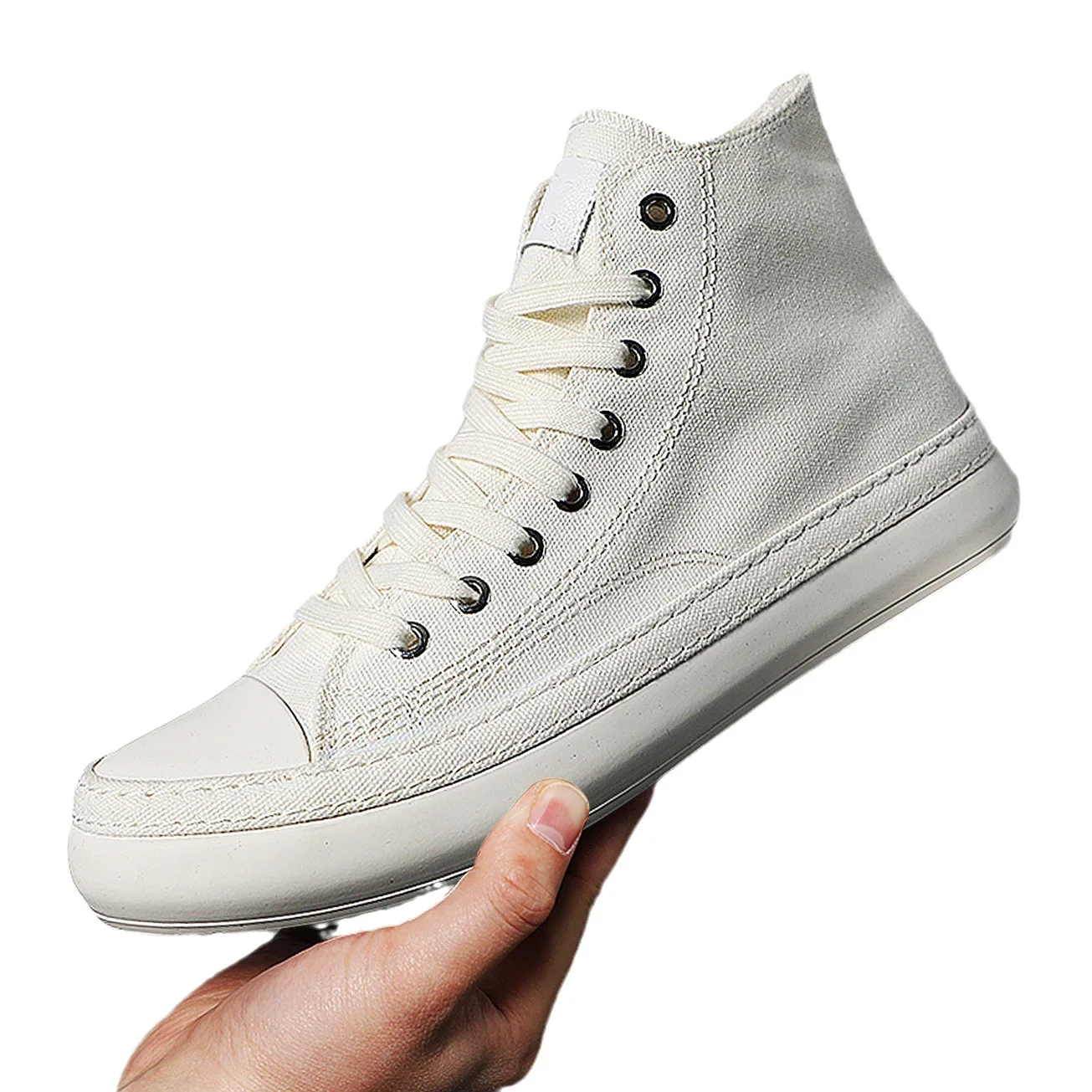 2023 Men's High Top Canvas Shoes Black White Men Casual Sneakers Fashion Lace-up Vulcanize Shoes Cool Street Sports Brand Flats 5