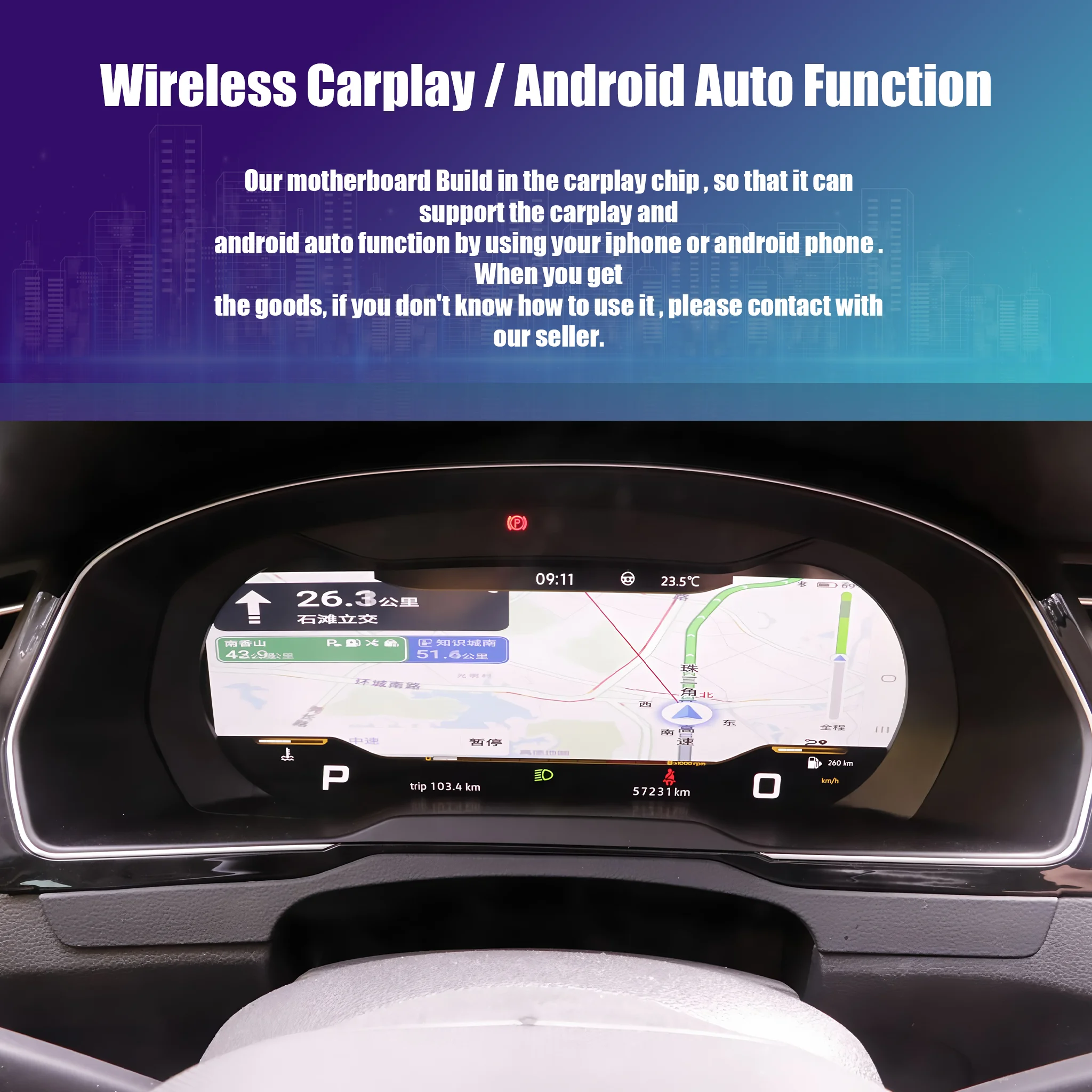 Panel de Instrumentos Digital LCD Linux de 12.3 Pulgadas para VW Passat B8 CC Variant 2017-2023, Carplay Inalámbrico, Android Auto, Cabina Virtual 2