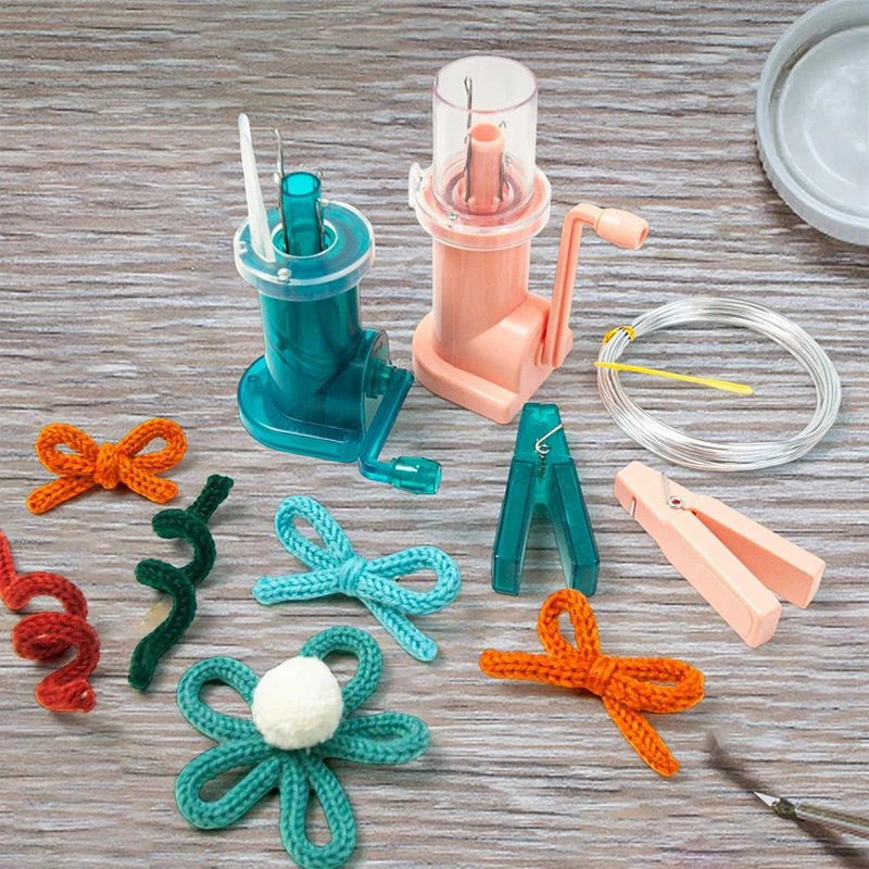 

DIY Knitting Machine Mini Spool Knitter Embellish Craft Bracelet Hand Weave Crocheting Tools Set Household Sewing Accessories