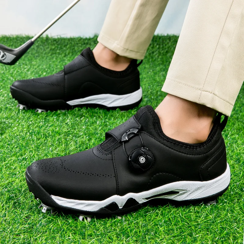 Golf Shoes for Men and Women, Non-Slip Spikes, Golf Training Sneakers, Golf Athletic Shoes, Quick Lacing