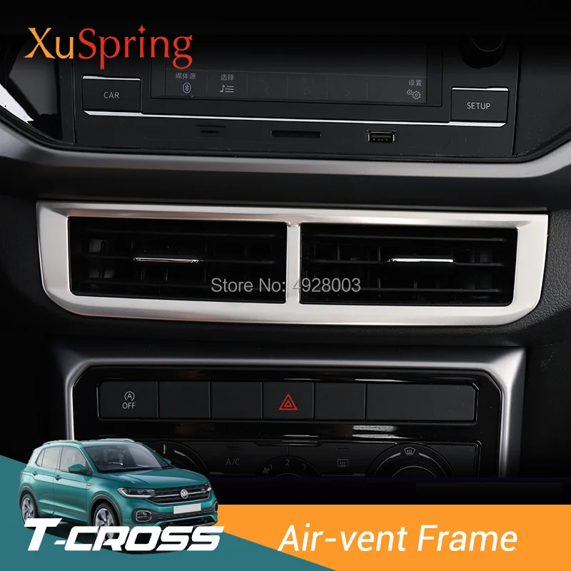 

Car Console Air Vent Outlet Trim Stickers Garnish Cover Styling for Volkswagen VW T-cross Tcross 2019 2020 2021 2022