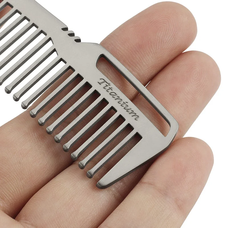 Compact Titanium Alloy Hair Comb - Ultra-Light & Portable for Outdoor and Barber Use