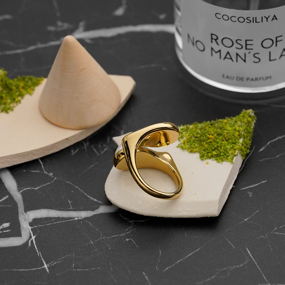 ENFASHION Anillos Mujer Double Pearl Ring For Women Stainless steel 18K Plated Gold Fashion Cocktail Jewelry R254489