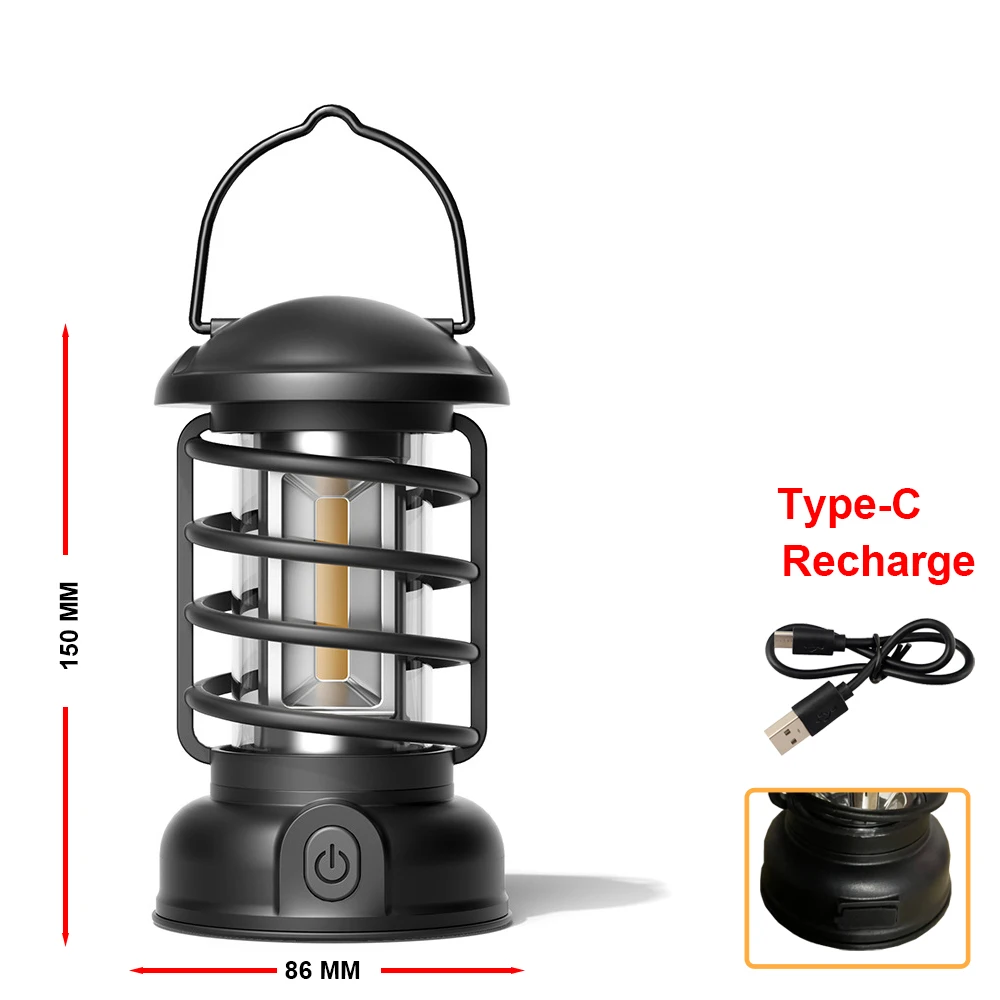 Retro Vintage Camping Hanging Lanterns Battery Led Flame Warm Light Nature  Hike For Fishing Tent Camping Equipment - AliExpress