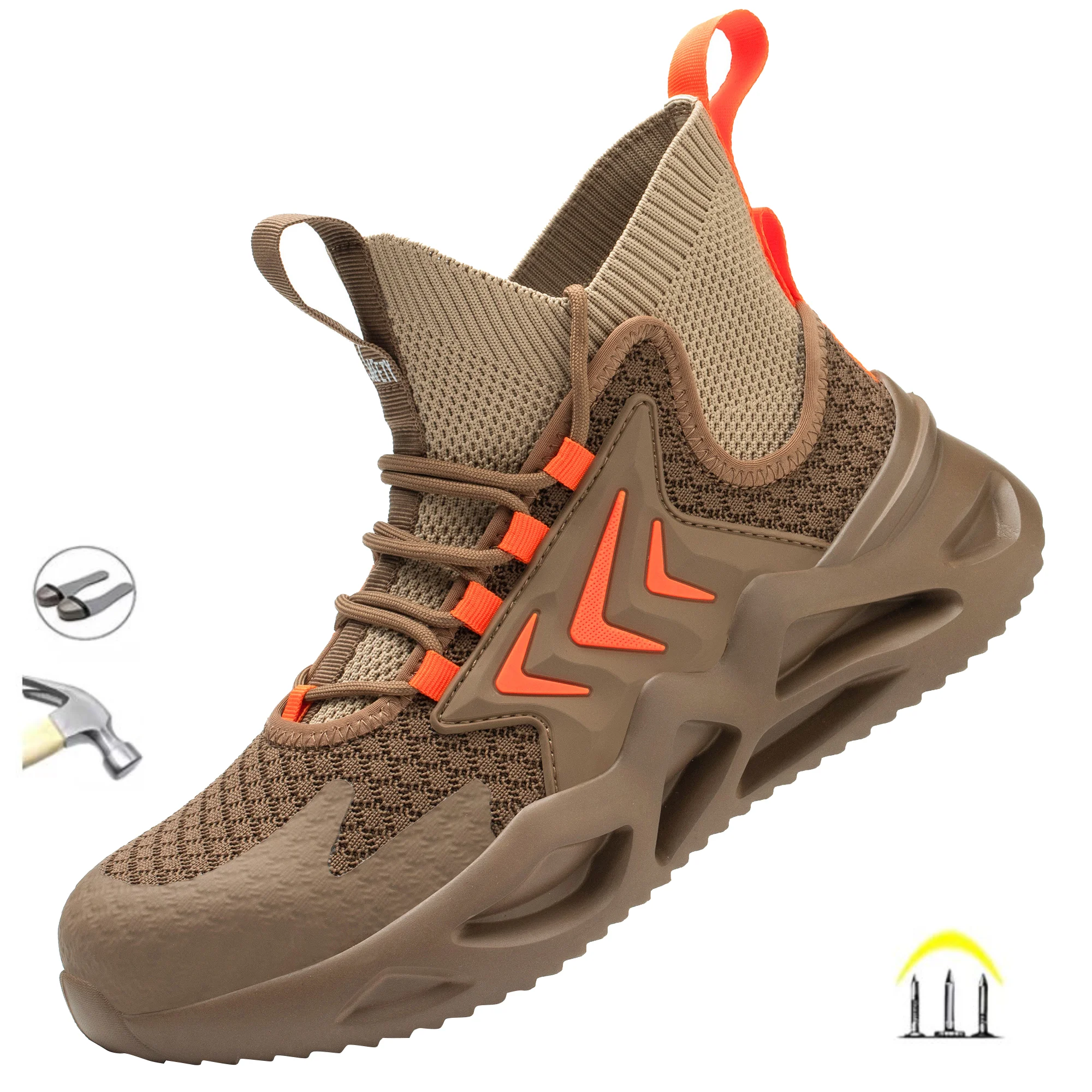 

Work Safety Shoes Men's Light Safety Boots Non Removable Work Sports Shoes Women's Kevlar Insole Protective Steel Toe Shoes