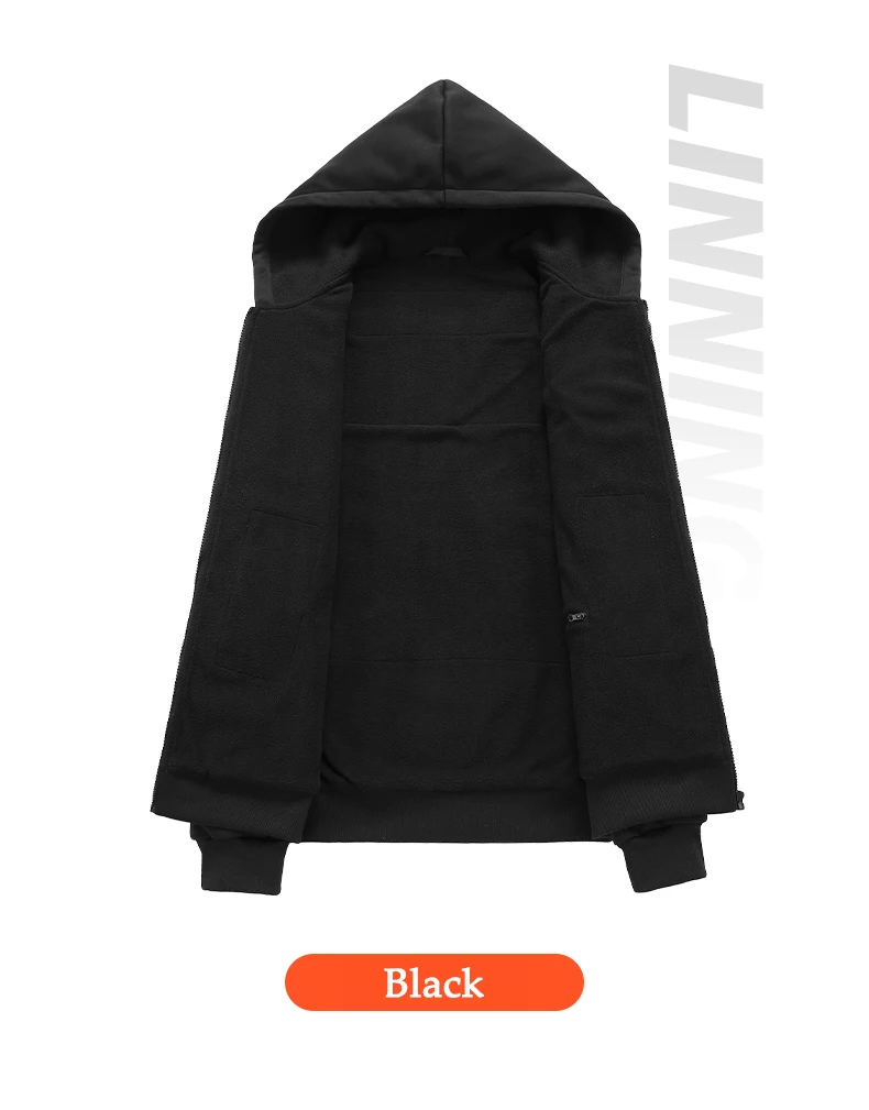 Kapuzenjacke, die aufheizt werden, winddicht, 17 Zonen, beheizte Kapuzenpullover, Jacken, Herren-Kapuzenpullover, Winterwarm (keine Powerbank nicht im Lieferumfang enthalten) – Detail 11