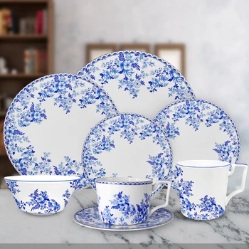 Blue Porcelain Plate Set 1