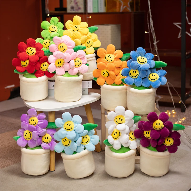 New Kawaii Stuffed Lovely Plant Sunflower Flowerpot Children Toys Plush