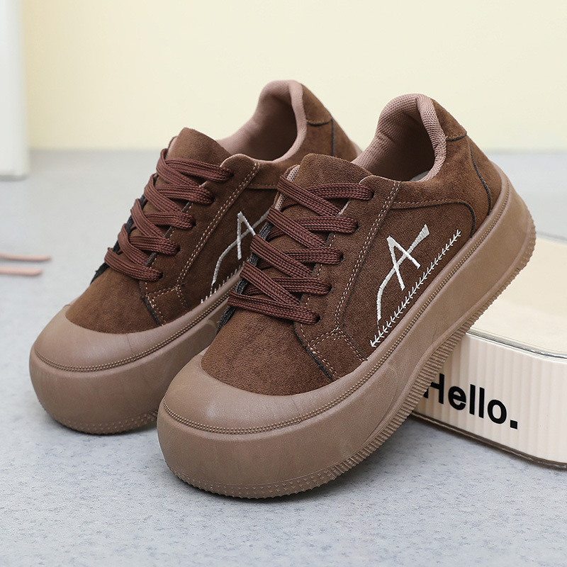 Women's 2025 fashion versatile casual shoes lightweight lace-up flat shoes for spring and autumn outdoor leisure shoes