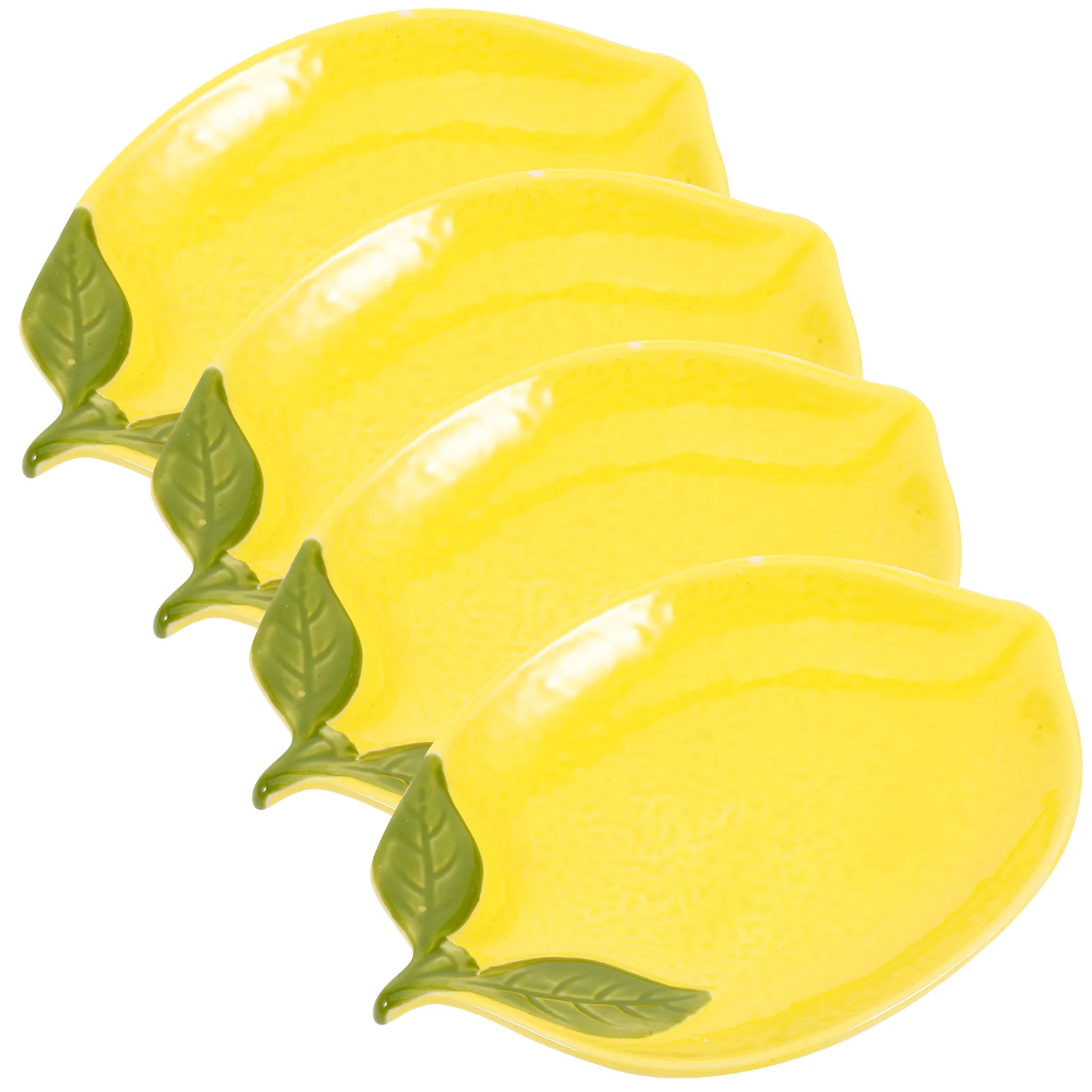 4 Pcs Lemon Tableware Ceramic Bowl Small Candy Dinner Plate Kitchen Ceramics Utensil
