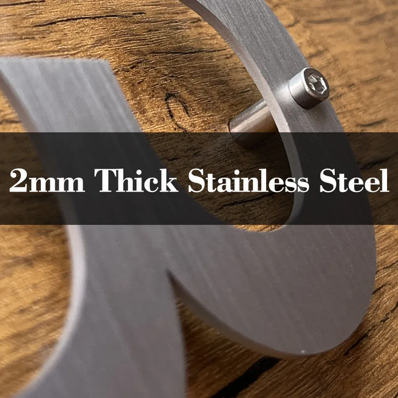 House Number Signs 5 in. Stainless Steel 0 To 9 Outdoor Floating Metal Doorplates Address 127mm Big Size Exterior