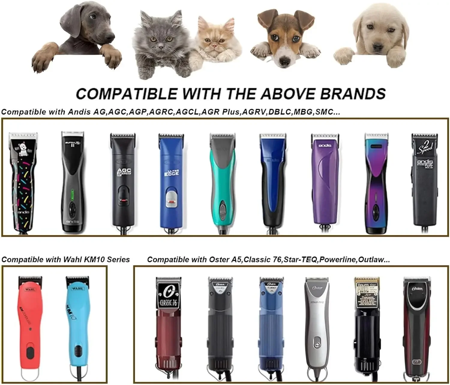 T10 Detachable Pet Dog Grooming Clipper Blade,For most Andis,Oster A5,Wahl KM Clippers ,Cut Length 1/16&rdquo;(1.5mm)