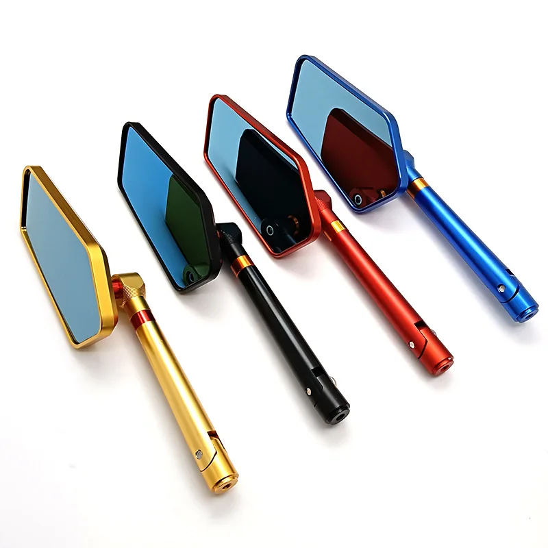

Blue Glass Aluminum Alloy Motorcycle Scooter Rearview Mirror Universal 8/10mm Side Mirror For Kawasaki Honda DIO MIX125 CBF 600S