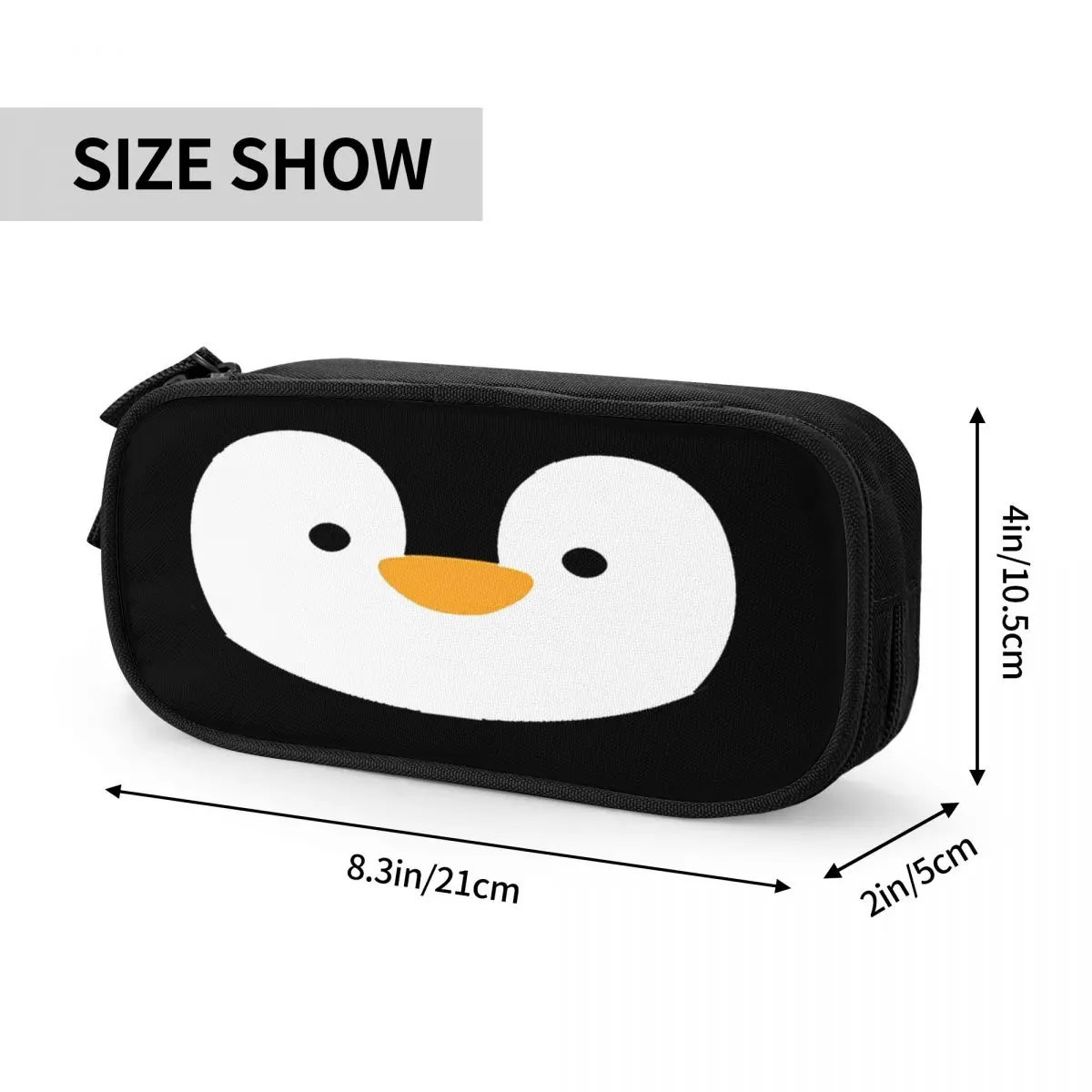 Pencil Cases Creative Cute Penguin Face Pencil Case Cartoon Animal Pencilcases Pen Box for Student Big Capacity Bag School Supplies Stationery