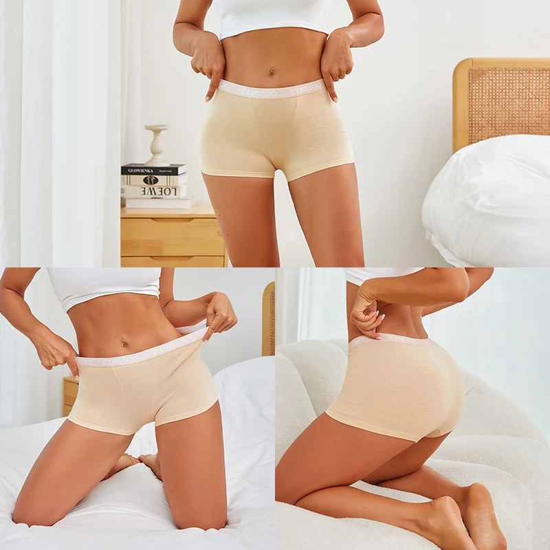 1Pc Women's Flat Underwear Four Cornered Pants Comfortable Panties Antibacterial Crotch Panty Breathable Sports Short Sexy Panty 3
