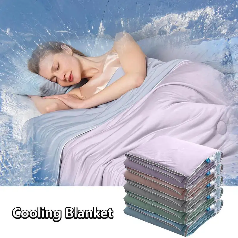 

Cooling Blanket For Bed Silky Air Condition Comforter Lightweight Cooled Summer Quilt For Hot Weather Summer Accessories