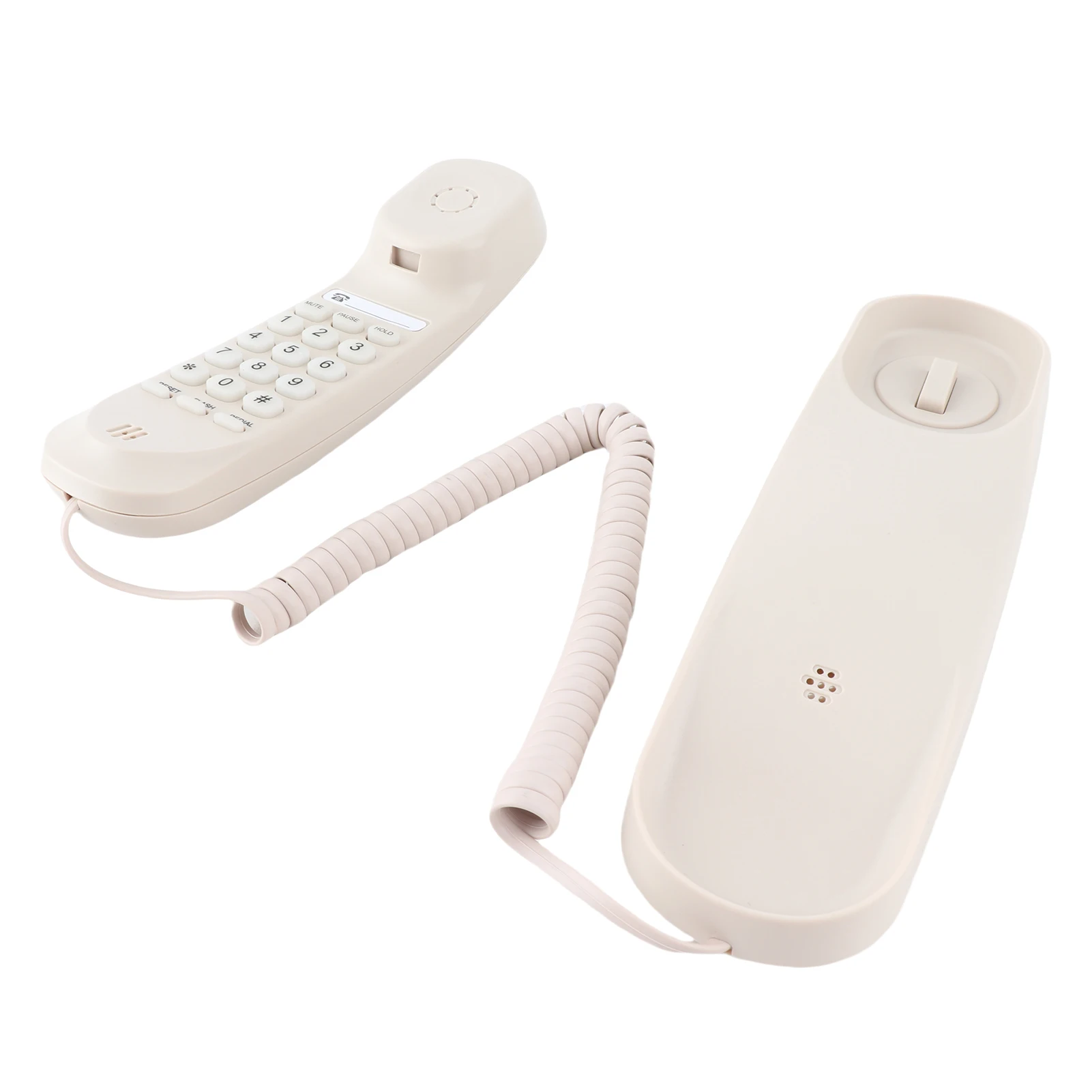 Compact Wall-Mountable Corded Landline Phone with Mute, Pause, and Redial Functions for Home, Hotel, or Office
