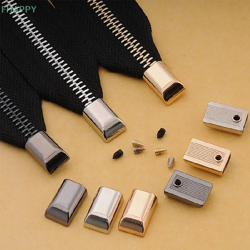 

10Pcs Metal Zipper Stopper Zipper Tail Clip Stop Tail Plug Head With Screw Diy Sewing Leather Hardware Craft