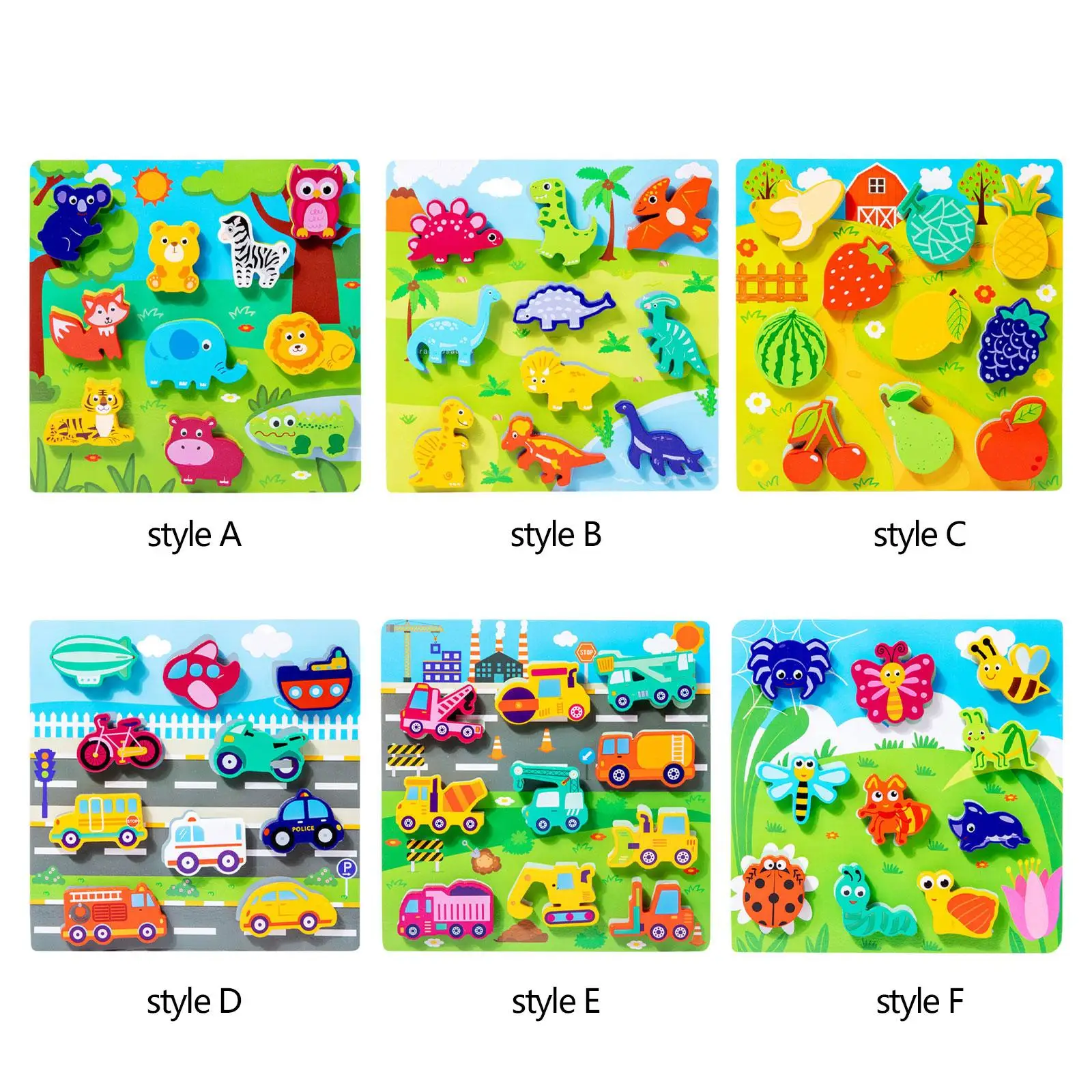 

Wooden Matching Jigsaw Puzzle Preschool Learning Activities Montessori Toys for Girls Boys Kids 1 2 3 Year Old Toddlers Gift