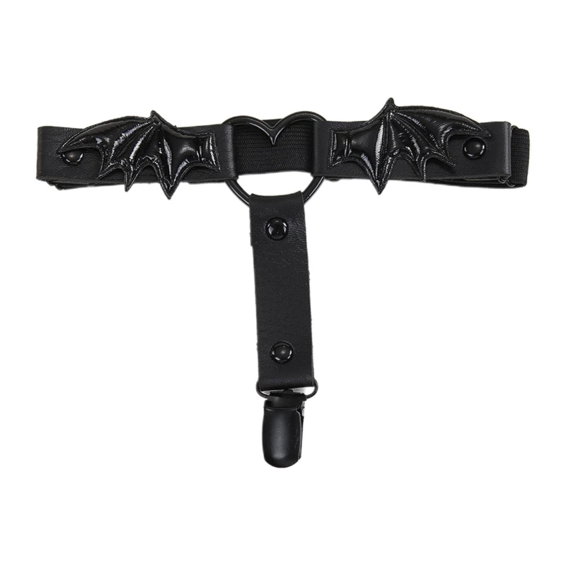 

F42F Sexy PU Leather Garter Belt Women Punk Gothic Thigh Garter Leg Clips Harajuku