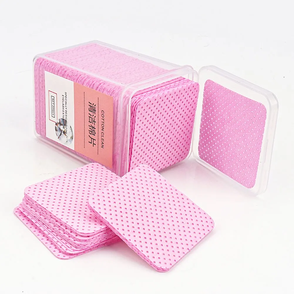 Lint Free Paper Cotton Wipes Eyelash Glue Remover Wipes Cleansing Cotton Sheet Nails Art Polish makeup remover pads Makeup Clean Pads 200pcs