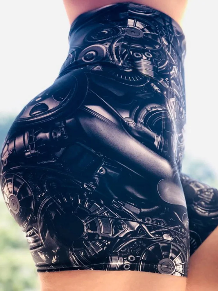 Summer Shorts for Women Digital Printed Yoga Leggins High Waist Push Up Workout Tights Gym Sport Ladies Outfits Fitness
