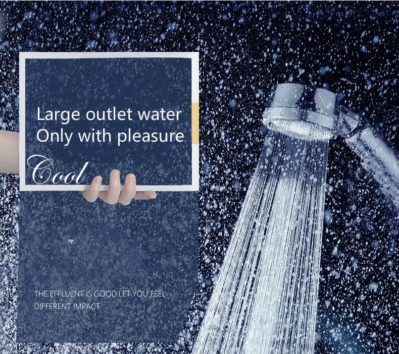 One-key water-stop shaking head three-gear pressurized water-saving hand-held shower head shower high-pressure