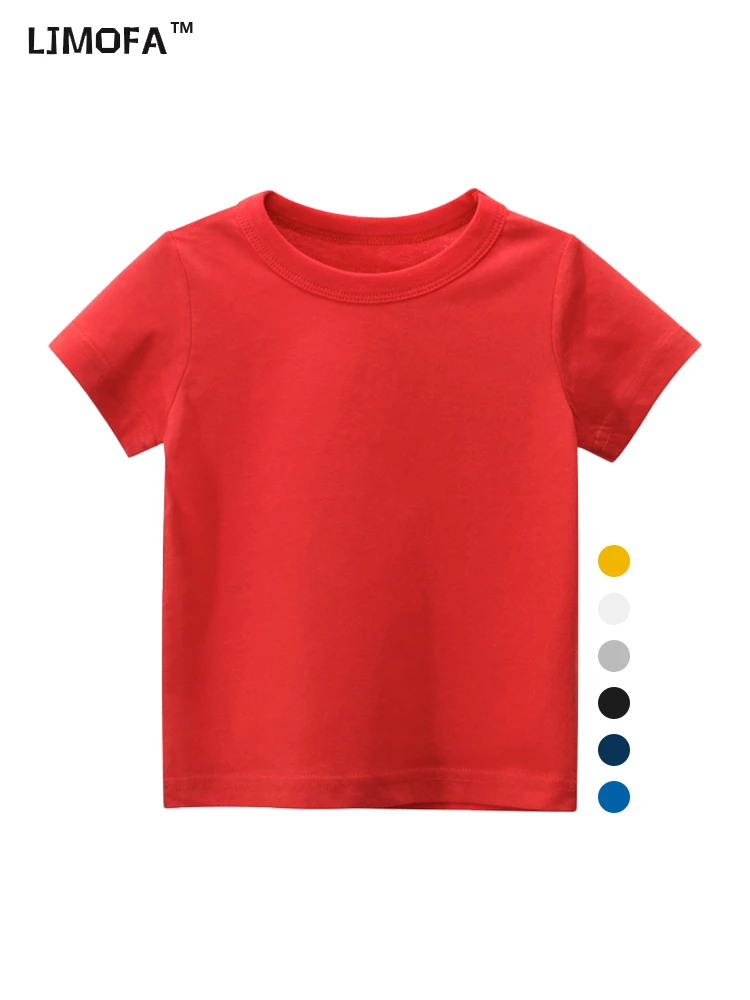 Toddler Casual Cotton Clothes Solid Color Toddler Shirts Thin Cotton Clothes Kids Tshirts