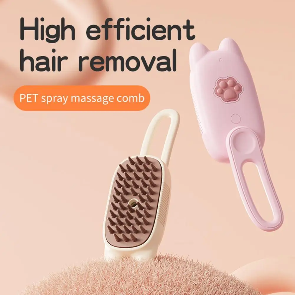 

3in1 Cat Spray Massage Brush Dog Steam Brush Key Steam Spray Folding Rotatable Hair Bath Pet Beauty Comb Hair Removal Comb