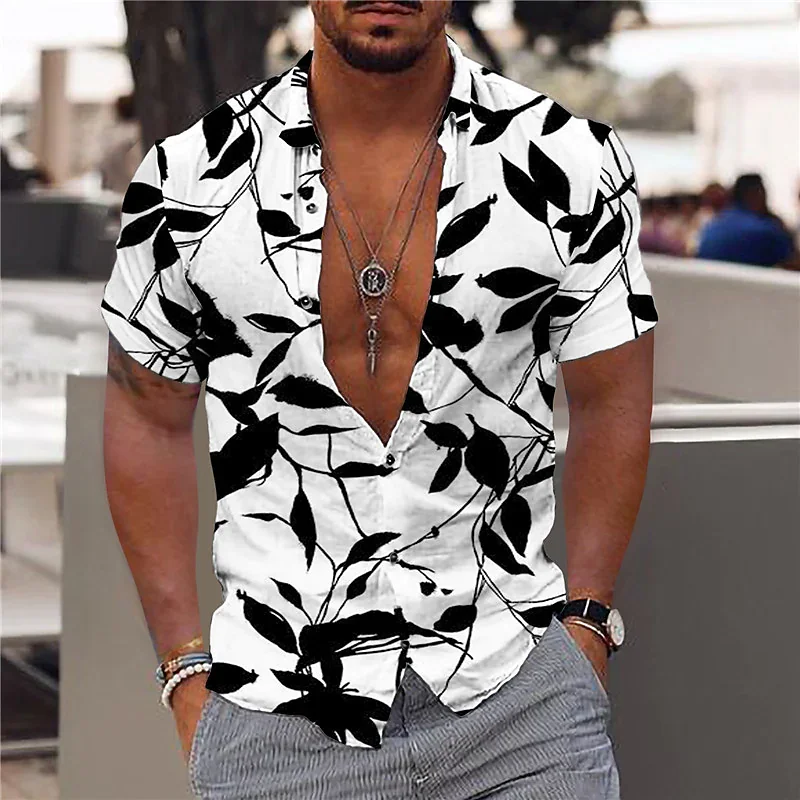 2022 Flower Shirt Trendy Men 3d Shirt Hawaiian Shirts Men Clothes Loose Men's Shirt Summer Male Shirt Street Casual Short Sleeve