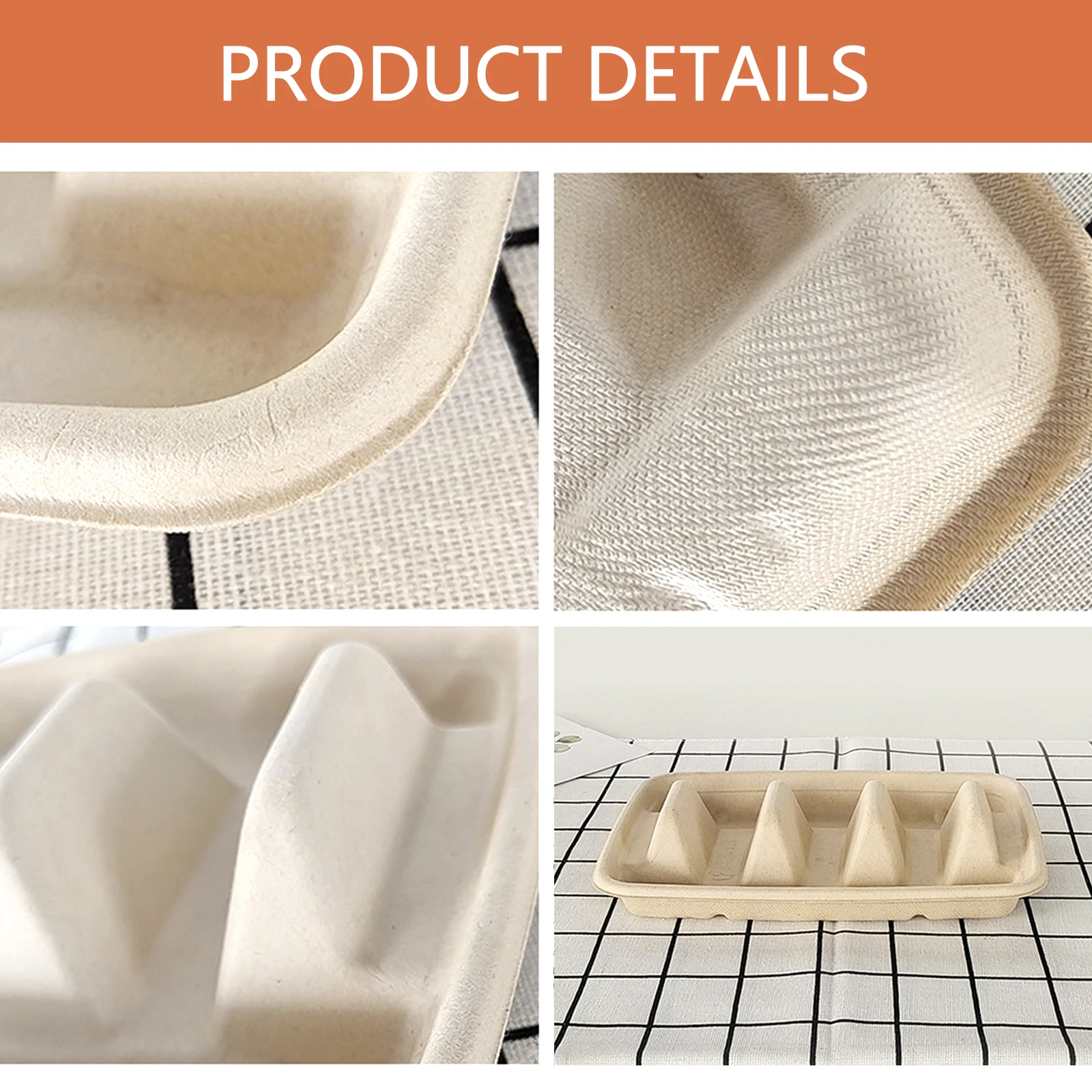 50Pcs Taco Plates Reusable 3 Compartments Taco Serving Plates Stackable Tray Holder No Mess Keeps Your Tacos