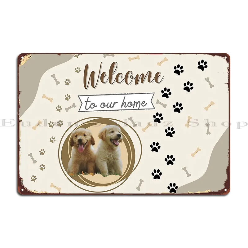 

Welcome To Our Home Metal Signs Wall Mural Design Pub Club Living Room Print Tin Sign Poster