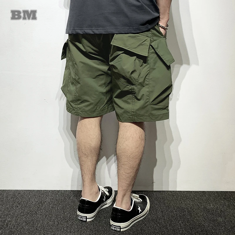 

Summer Outdoor Function Multi-Pocket Cargo Shorts Men Clothing Harajuku Casual Baggy Pants Korean Oversize Basketball Pants