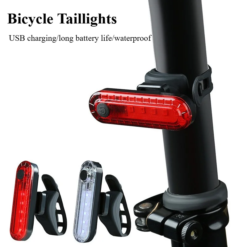 Rear Bike Tail Light USB Rechargeable Red Ultra Bright Taillights Fit On Bicycle Easy to Install for Cycling Safety