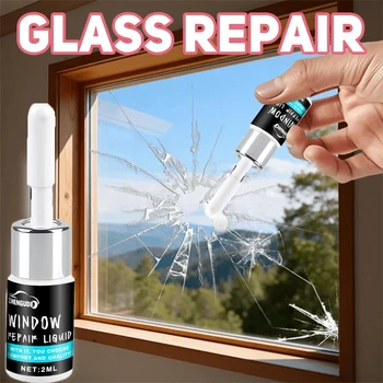 Kit di Riparazione Crepe Parabrezza Auto, Strumento Fai-da-Te per Riparare Vetri Auto e Schermi Telefono, Colla per Vetro, Liquido Multifunzionale per Riparare Graffi e Crepe sul Vetro dell'Auto
