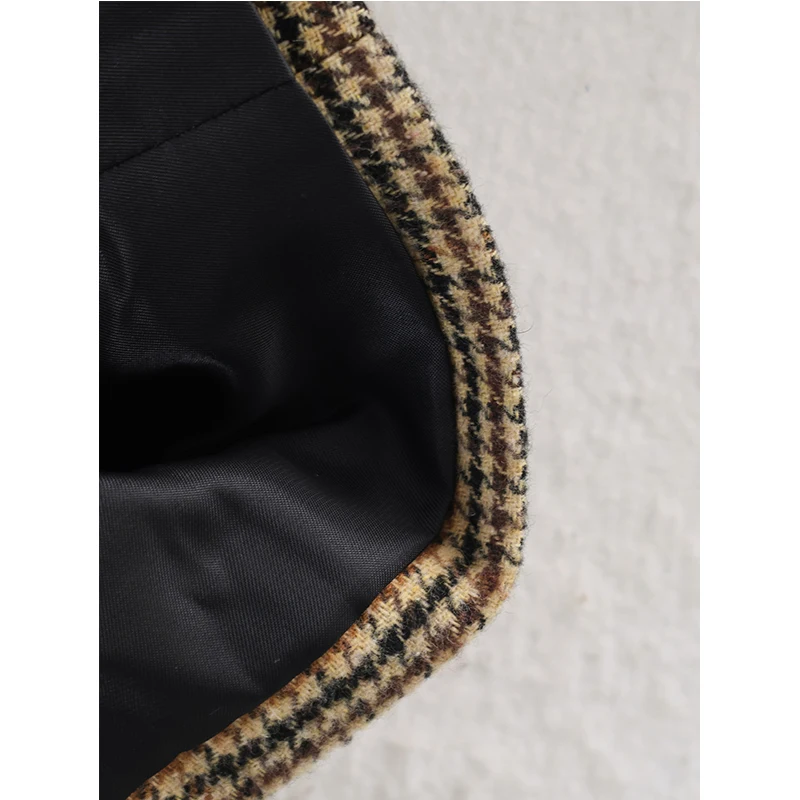 Autumn Winter Plaid Mixed Fabric Women's Blazer Jacket New Fashion Commute Long Sleeve Coat Streetwear Casual New Outerwear ﻿