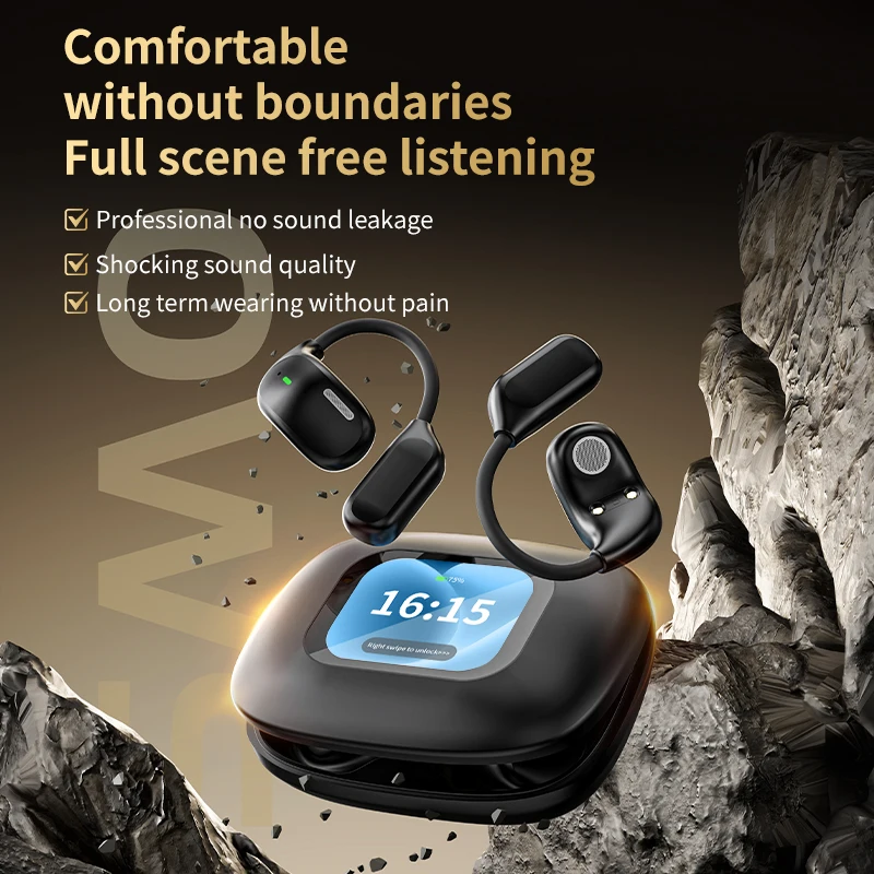Premium Bluetooth Wireless Sports Earbuds with AI Translation & LCD Touch Screen