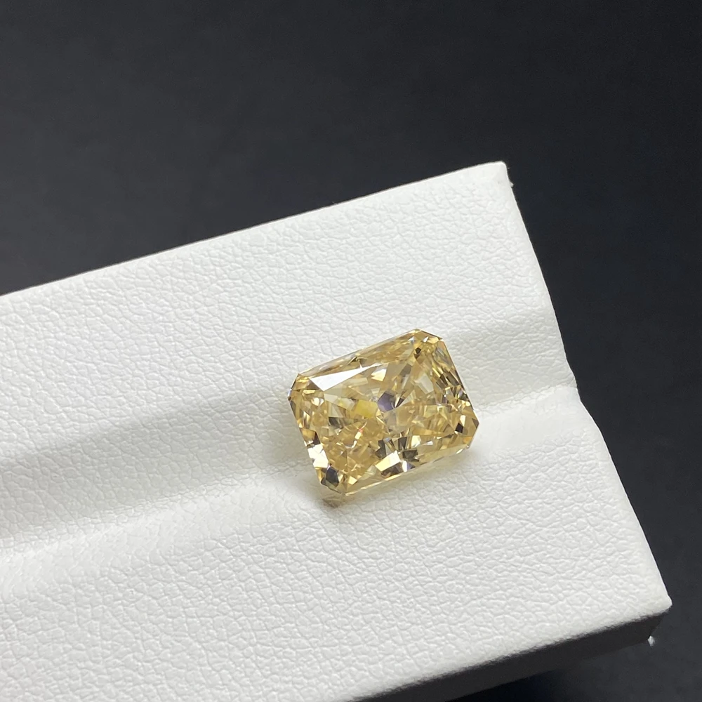 Yellow square Radient 3x5mm~10x14mm 1.0ct Small Sizes StoneCut Moissanite GRA Lab Diamond For Jewelry Making