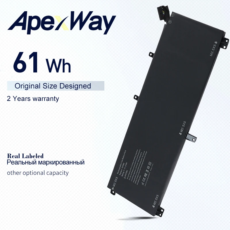 APEXWAY M3800 T0TRM 61WH 11.1V Laptop Battery for For Dell XPS 15 9530 Precision TOTRM H76MV 7D1WJ Free 2Years Warranty |