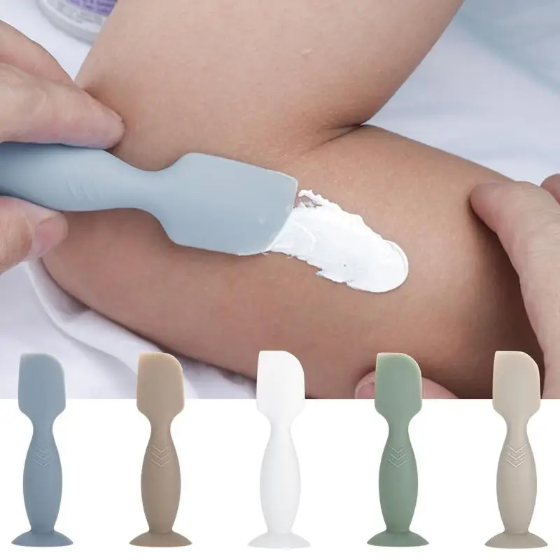 Baby Diaper Cream Spatula Applicator Safe Soft Silicone Cream Spatula Smooth Diaper Suction Cup Base supplies