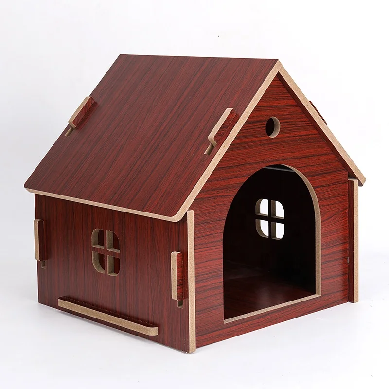 Size : Large QXWJ Dog Cat House,Indoor Outdoor with Door Windows Pet Log Cabin Kennel Home Pet Furniture,for Small Medium Large Animals 