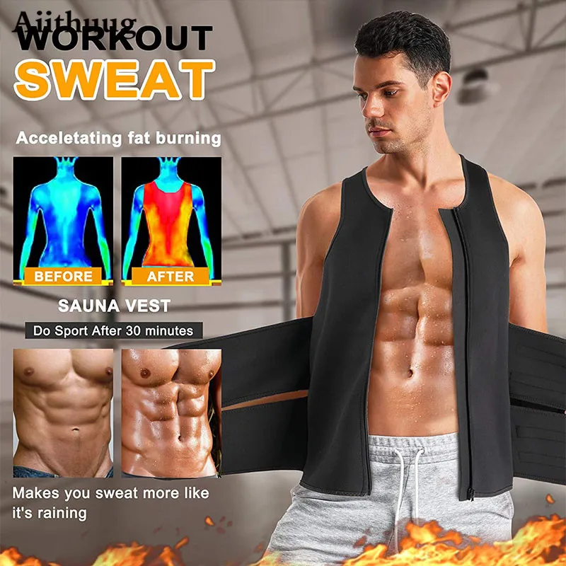 Body Shaper Waist Trainer Slimming Vest Compression Sports Vest Compression Sports Top Sweat Sauna Suit Aiithuug Sauna Vest For Men