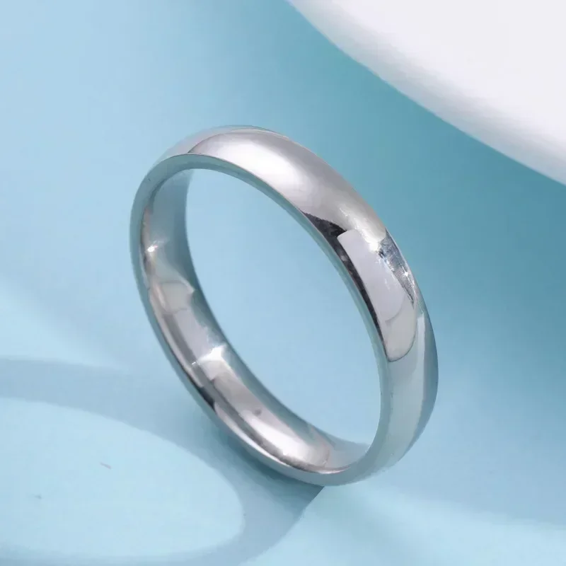 Fashion Simple Smooth Stainless Steel Ring for Women and Men Classic Couple Rings Wedding Engagement Jewelry